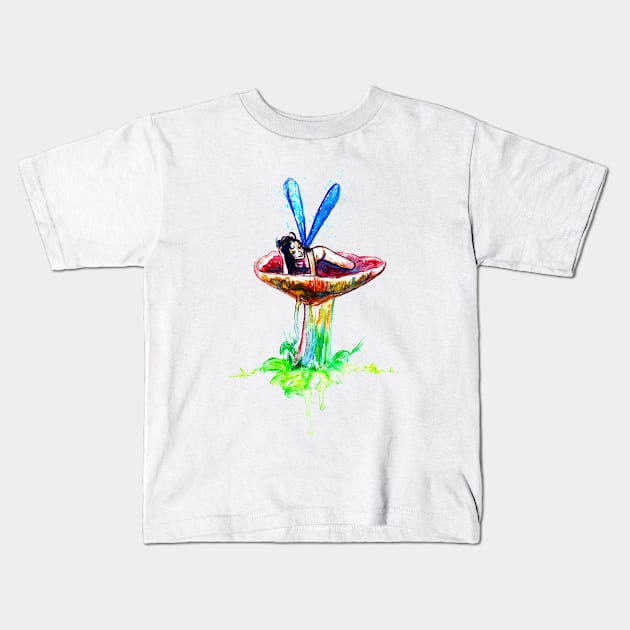 Mushroom Fairy Smiling Kids T-Shirt by beaugeste2280@yahoo.com